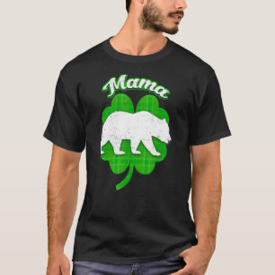 Mummy Bear Clover Irish Lucky Funny Matching St Pa T-Shirt
