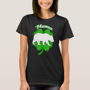 Mummy Bear Clover Irish Lucky Funny Matching St Pa T-Shirt
