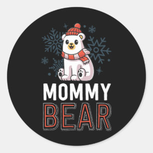 Mummy Bear Family Christmas S Polar Bear Holiday X Classic Round Sticker