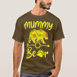 Mummy Bear Sunflower Gifts Funny Mothers Day Mom, T-Shirt