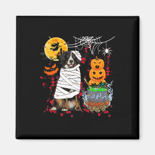 Mummy Bernese Mountain Dog Halloween Dog Scary Pum Magnet