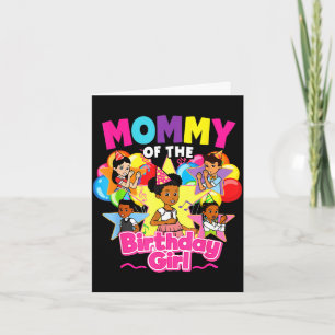 Mummy birthday girl gracie pink doll family card