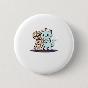 Mummy Boo-Boo Nurse Cat to the Rescue! Classic T-S 6 Cm Round Badge