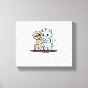 Mummy Boo-Boo Nurse Cat to the Rescue! Classic T-S Canvas Print