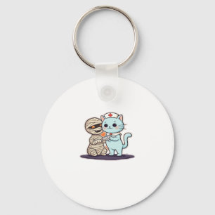 Mummy Boo-Boo Nurse Cat to the Rescue! Classic T-S Key Ring