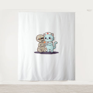 Mummy Boo-Boo Nurse Cat to the Rescue! Classic T-S Tapestry