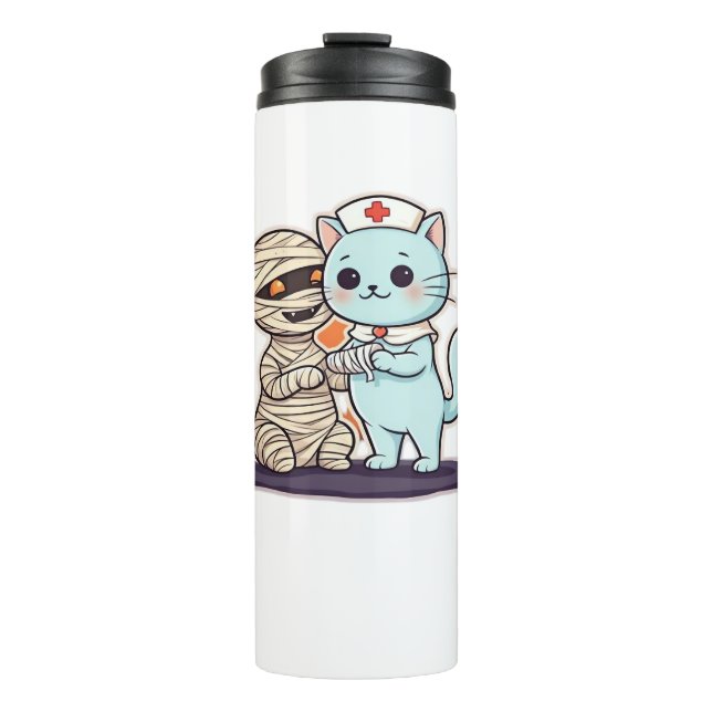 Mummy Boo-Boo Nurse Cat to the Rescue! Classic T-S Thermal Tumbler (Front)