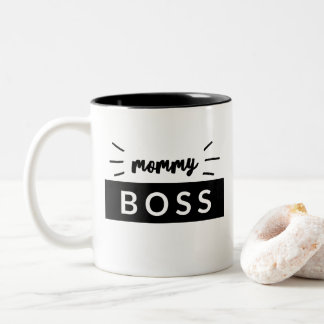 Mummy Boss Statement Matching Typography Two-Tone Coffee Mug