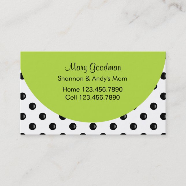 Mummy Business Cards (Front)