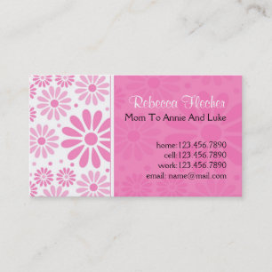 Mummy Business Cards - Pink Flowers