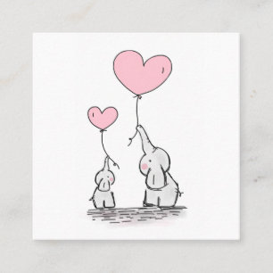 Mummy Calling Card Cute Elephants Business Card