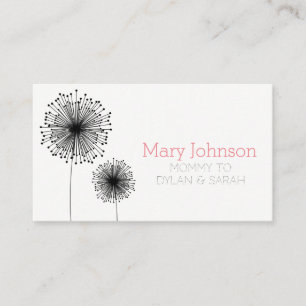 mummy calling card floral flower modern simple