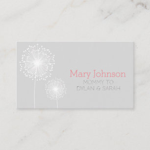 mummy calling card floral flower modern simple