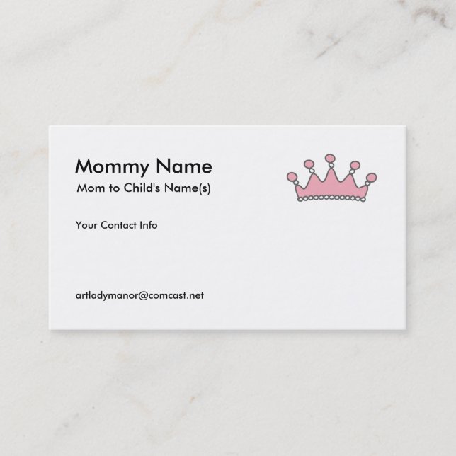 Mummy Calling Card - Pink Tiara (Front)