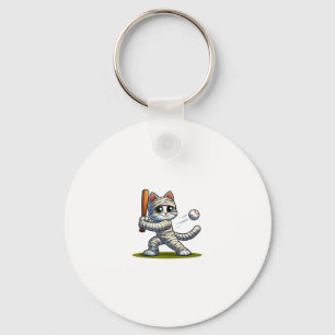 Mummy Cat Baseball Pumpkin Halloween. Tank Top Key Ring