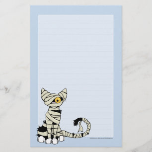 Mummy Cat   Halloween Note Paper Lined