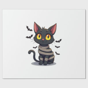 Mummy Cat Kitten Halloween Wrapping Paper