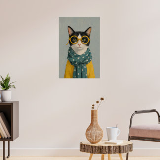 Mummy cat looking poster