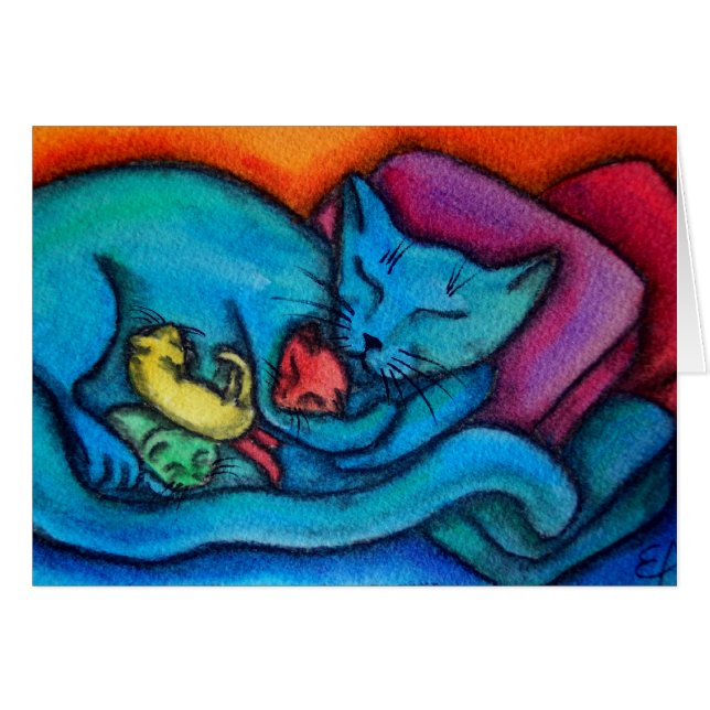 Mummy Cat Loves Her Kittens (Front Horizontal)