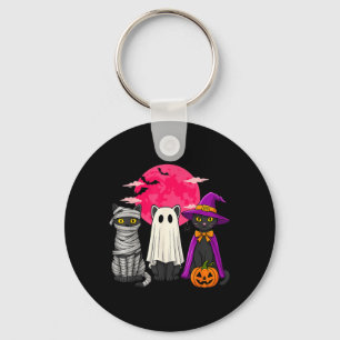 Mummy Cats Ghosts And Witches Spooky Halloween Key Ring