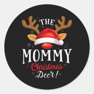 Mummy Christmas Deer Pjs Xmas Family Matching  Classic Round Sticker