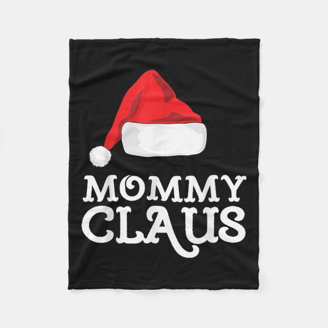 Mummy Claus Christmas Santa's Hat Pajama Family Xm Fleece Blanket (Front)