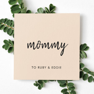 Mummy Contact Card   Modern Peach Mum Calling Card