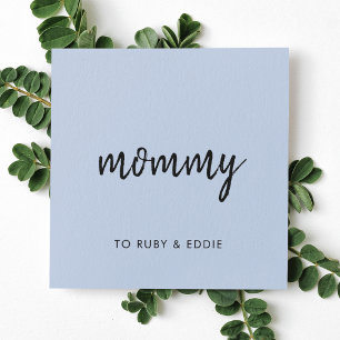 Mummy Contact Cute Blue Modern Mum Calling Card