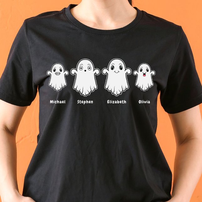 Mummy Daddy and Two Kids 4 Person Ghost Family T-Shirt (Disclaimer: This image is a digital mockup.)