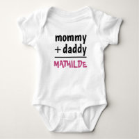 Mummy Daddy Baby Girl Name Pink Text Baby Shower
