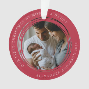 Mummy & Daddy First Christmas Photo Keepsake Ornament