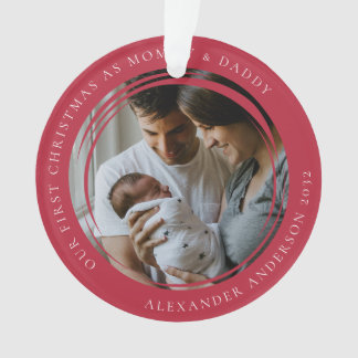 Mummy & Daddy First Christmas Photo Keepsake Ornament