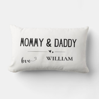 Mummy & Daddy Love - Custom Name Family Keepsake Lumbar Cushion