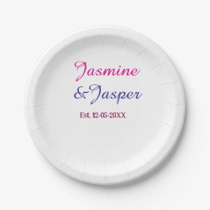 Mummy & Daddy new parents couple name est. year  Paper Plate