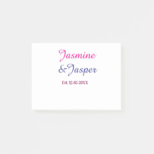 Mummy & Daddy new parents couple name est. year Post-it Notes