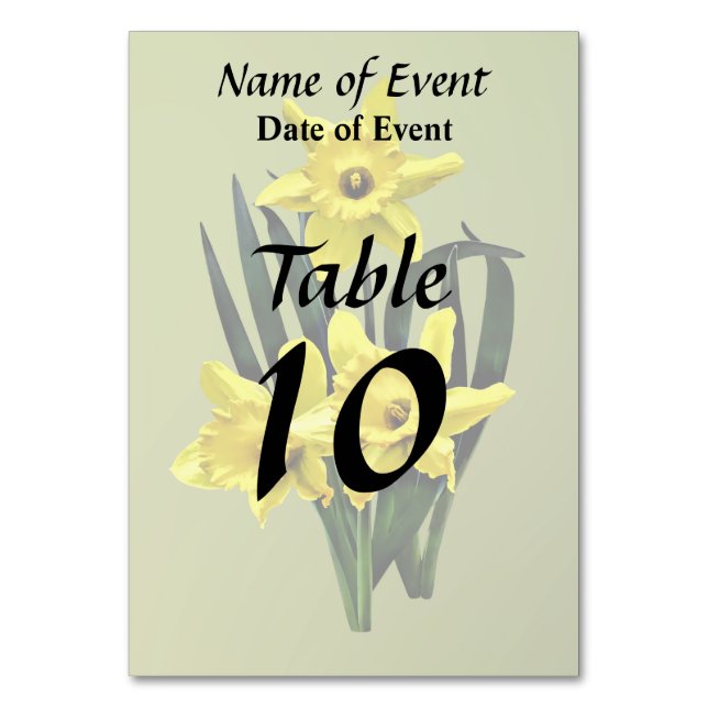 Mummy Daffodil and the Twins Table Number (Front)