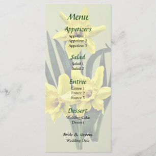 Mummy Daffodil and the Twins Wedding Menu