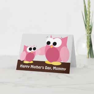 Mummy & Daughter Owls - Mother's Day Card