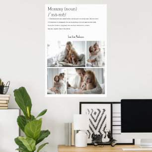 Mummy Definition Personalised 4 photo collage Poster