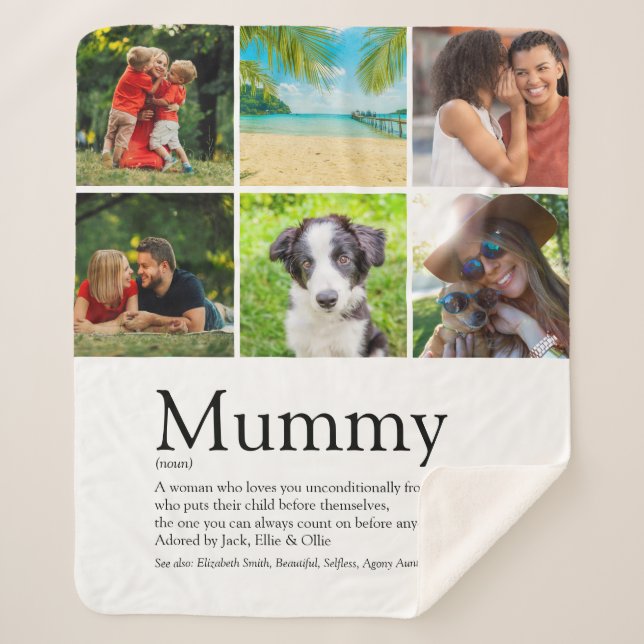 Mummy Definition Quote Photo Collage Sherpa Blanke Sherpa Blanket (Front)