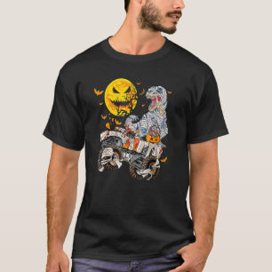 Mummy Dinosaur And Monster Truck  Halloween Pumpki T-Shirt