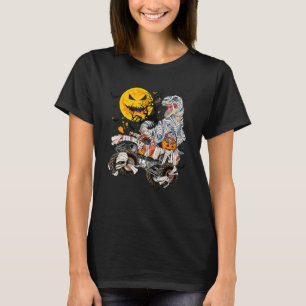 Mummy Dinosaur And Monster Truck Halloween T-Shirt