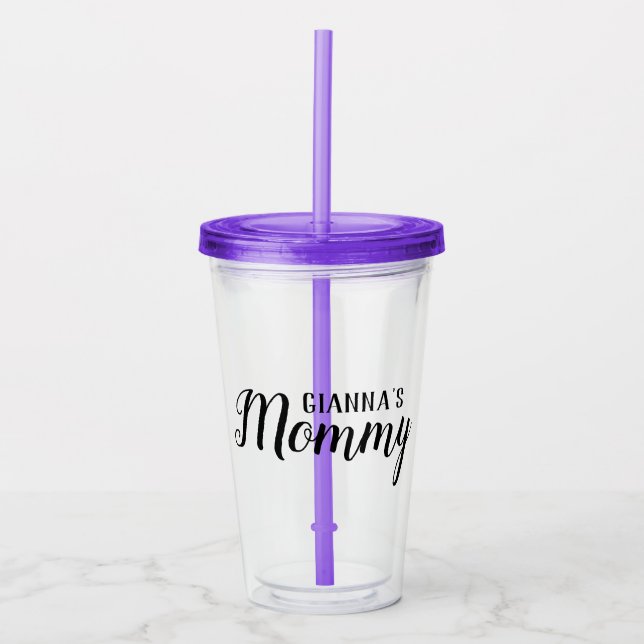 Mummy Drinking Glass with Lid and Straw (Front)