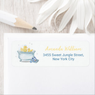 Mummy Duck Bathtub Baby Shower Return Address