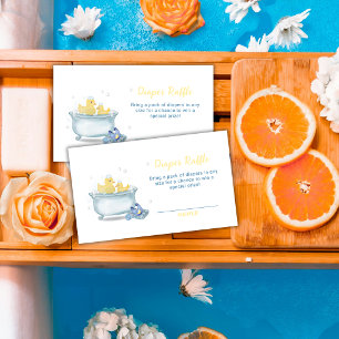 Mummy Duck Bathtub Diaper Raffle Baby Shower Enclosure Card