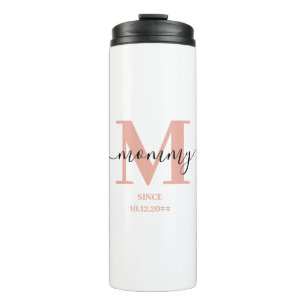 Mummy Elegant Script Monogram Thermal Tumbler