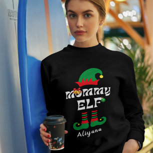 Mummy elf family matching christmas outfit name T-Shirt