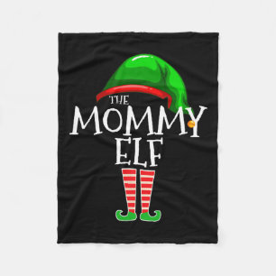 Mummy Elf Family Matching Group Christmas Mum Fleece Blanket