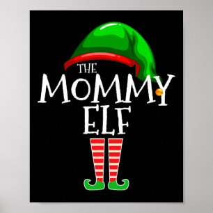 Mummy Elf Family Matching Group Christmas Mum Poster