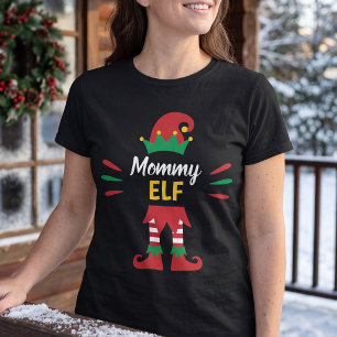 Mummy Elf Matching Family Christmas Holiday T-Shirt